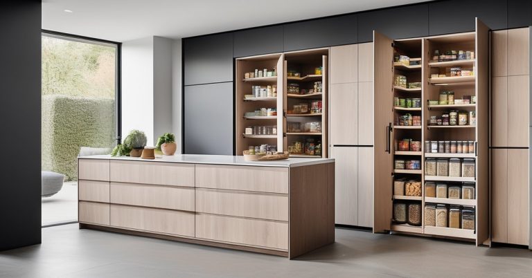 Kuchnia z ukrytą spiżarnią: Funkcjonalna aranżacja na przetwory