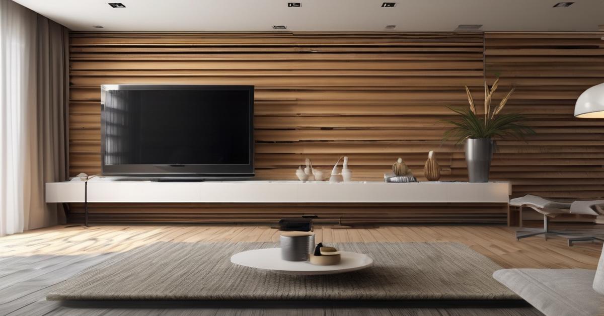 Za telewizorem lamele na ścianie TV: Pomysł na stylową ścianę tv!