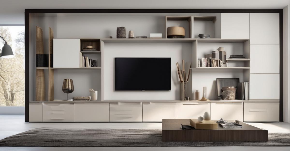 Wygodna sofa z poduszkami i pledem w jasnym salonie, minimalistyczny stolik z rośliną.